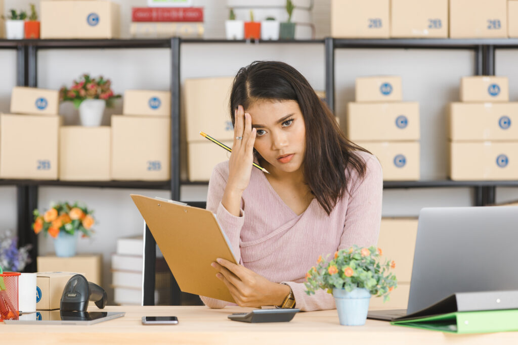 Young Businesswoman Under the Stress of Organizing Business Logistics