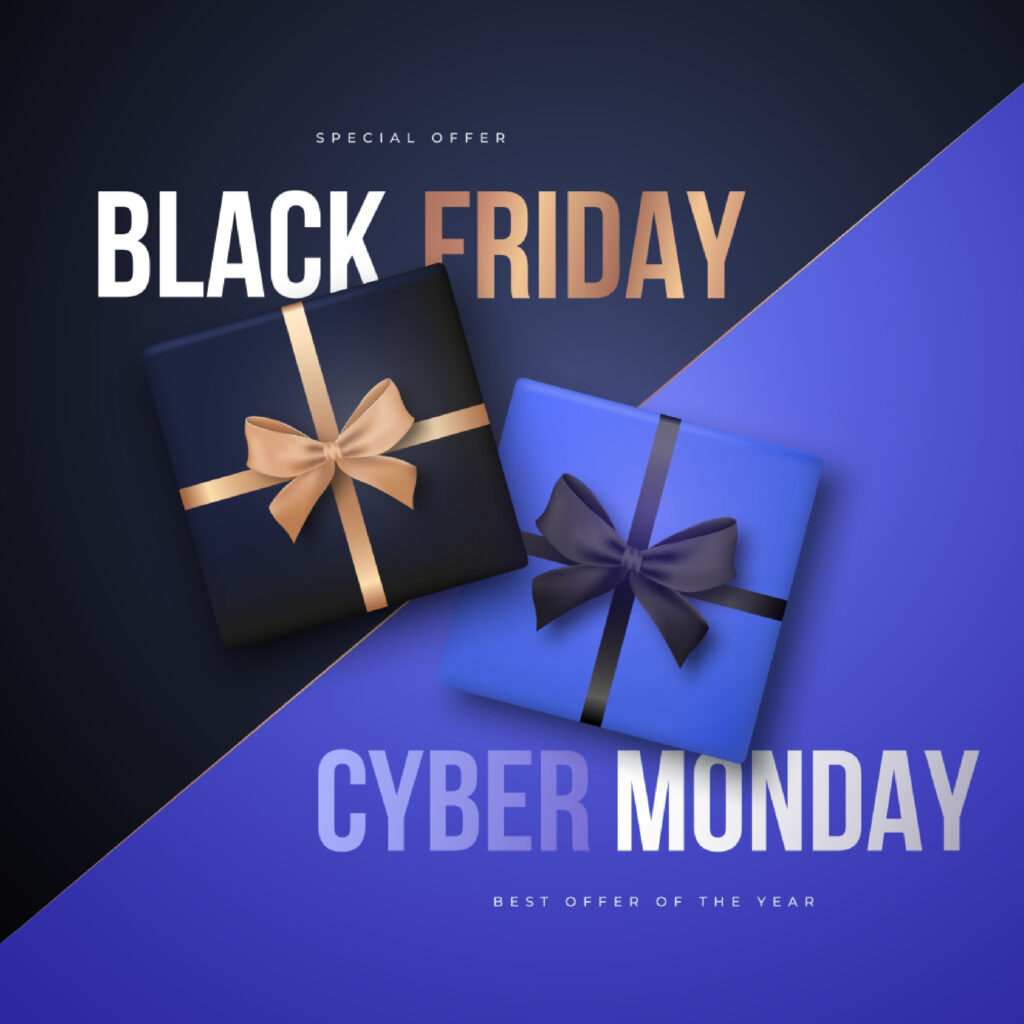 Black Friday and Cyber Monday Flash Sale Sign from a Fulfillment Warehouse for eCommerce Customers