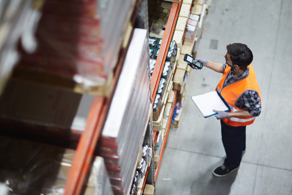 Fulfillment Center worker picking a fulfillment service order.
