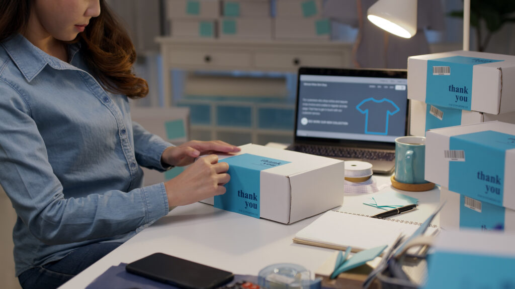 Fulfillment Center Worker Packing Orders