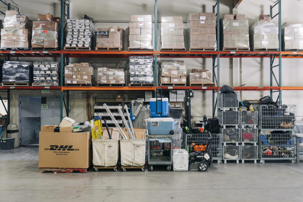Medallion Fulfillment Center worker packing products.
