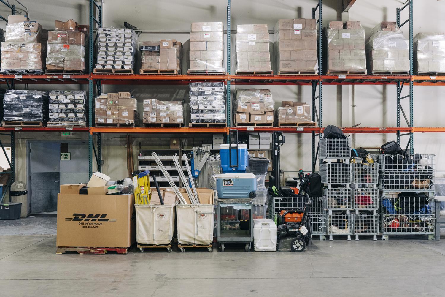 Medallion Fulfillment Center worker packing products.