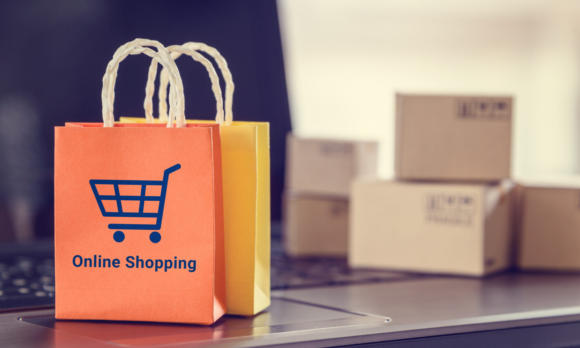 Online shopping / e-commerce and customer satisfaction concept : The picture depicting consumers / buyers buy or purchase products and service at home via internet