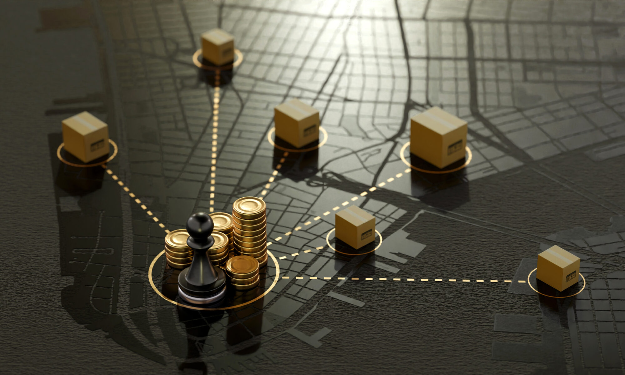 Shipment Logistic concept. Product shipping packing, 3Drendering